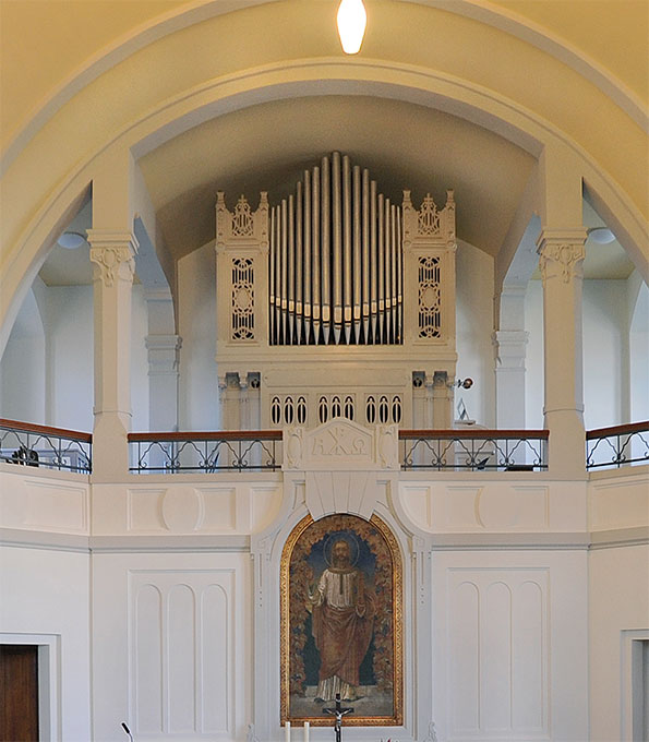 Dinse-Orgel (1909) im Kirchsaal Berlin-Nordend, 2013 von der Stiftung Orgelklang gefördert