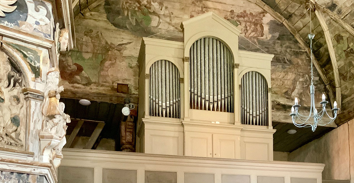 Voigt-Orgel von 1885 in der Dorfkirche Berge/Altmark. 2020 von der Stiftung gefördert