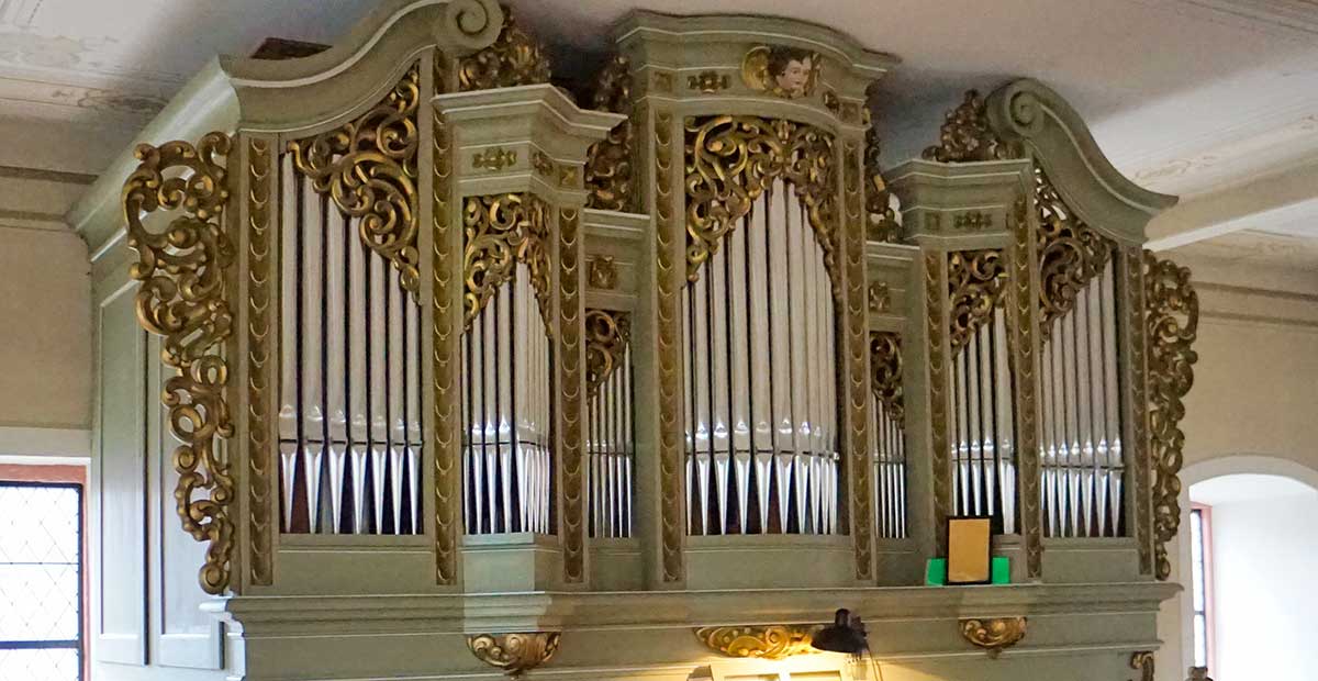 Steinmeyer-Orgel von 1910 in der Dorfkirche Boxberg-Uiffingen (Baden-Würrtemberg)